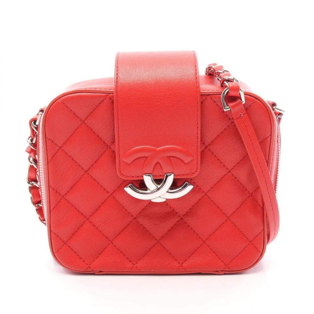 Chanel Matelassé Half Coco Camera Bag, Shoulder Handbag, Leather, Women's, Re...